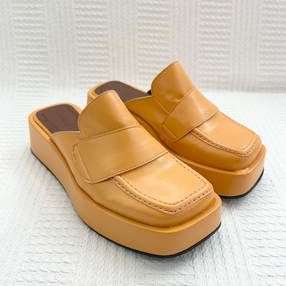 SVEGAN Shoes Tempera Vegan Leather Mule Loafer Orange Size EU 38